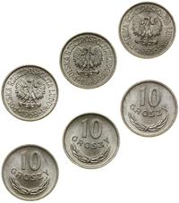 zestaw 3 x 10 groszy 1965, 1966, 1968, Warszawa,