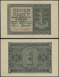 1 złoty 1.08.1941, seria AA, numeracja 1114027, 