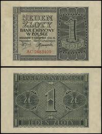 1 złoty 1.08.1941, seria AC, numeracja 2683409, 