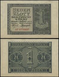1 złoty 1.08.1941, seria AF, numeracja 0770637, 