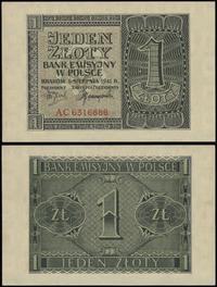 1 złoty 1.08.1941, seria AC, numeracja 6316686, 