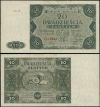 20 złotych 15.07.1947, seria B, numeracja 751666