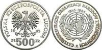 500 złotych 1985, Warszawa, 40 lat ONZ, srebro, 
