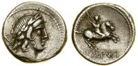 denar 82 pne, Rzym, Aw: Głowa w wieńcu laurowym 