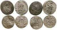 zestaw 4 monet, 1 krajcar 1694 CB (Brzeg), 1 kra