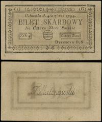 4 złote polskie 4.09.1794, seria 1-G, mikrodziur