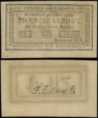 4 złote polskie 4.09.1794, seria 1-H, przebarwie