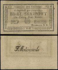 4 złote polskie 4.09.1794, seria 1-K, obrócony o