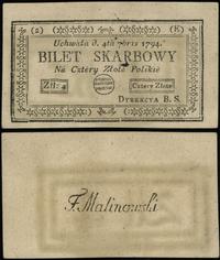 4 złote polskie 4.09.1794, seria 2-E, mikrodziur