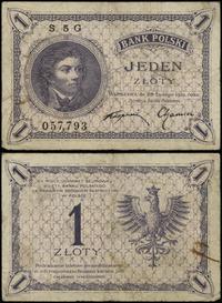 1 złoty 28.02.1919, seria 5 G, numeracja 057793,