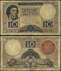 10 złotych 15.07.1924, II emisja, seria B, numer