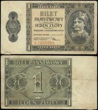 1 złoty 1.10.1938, seria N, numeracja 7805690, z