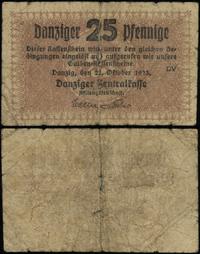 25 fenigów 22.10.1923, inicjały drukarni DV, bez