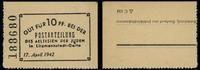 10 fenigów 17.04.1942, numeracja sześciocyfrowa 