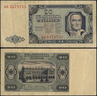 20 złotych 1.07.1948, seria AG, numeracja 837972