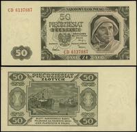 50 złotych 1.07.1948, seria CD, numeracja 613708