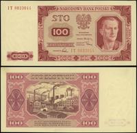 100 złotych 1.07.1948, seria IT, numeracja 08330