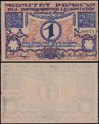Polska, bon na 1 koronę na rzecz internowanych legionistów, 1917