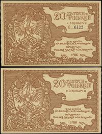 20 złotych =  3 ruble 1916, numeracja 6432, dwa 