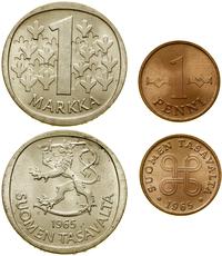 Finlandia, zestaw 2 monet, 1965