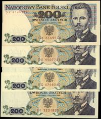 zestaw: 8 x 200 złotych 1.06.1986 i 1.12.1988, s