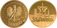 200.000 złotych 1990, Solidarność, złoto 31.1 g