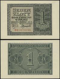 1 złoty 1.08.1941, seria BD, numeracja 9378198, 
