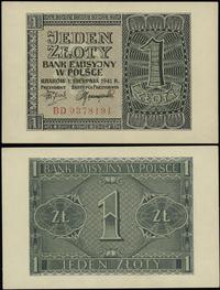 1 złoty 1.08.1941, seria BD, numeracja 9378191, 