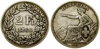 2 franki 1860 B, Berno, rzadki typ monety, HMZ 2