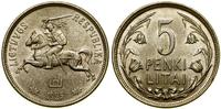5 litów 1925, Kowno, srebro próby 500, ok. 13.5 