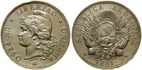 1 peso 1881, Buenos Aires, srebro próby 900, ok.
