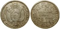 1 boliviano 1867 FE, Potosí, srebro próby 900, o