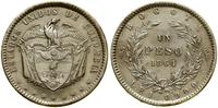 1 peso 1864, Bogota, srebro próby 900, ok. 25 g,