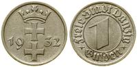 1 gulden 1932, Berlin, herb Gdańska, ładny, AKS 