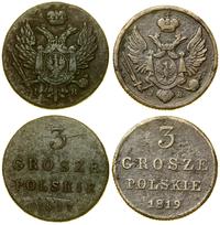 Polska, zestaw: 2 x 3 grosze polskie (trojak), 1817 i 1819