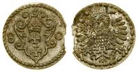denar 1580, Gdańsk, wyłamanie krążka, patyna, CN