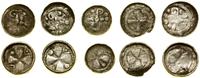 zestaw 5 denarów krzyżowych X/XI w., srebro, 0.5