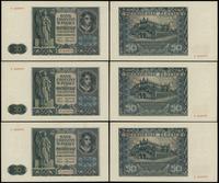 zestaw: 3 x 50 złotych 1.08.1941, serie E, razem