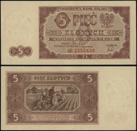 5 złotych 1.07.1948, seria AB, numeracja 2356839