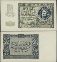 5 złotych 1.08.1941, seria AE, numeracja 1549879