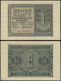 1 złoty 1.03.1940, seria B, numeracja 1150875, n