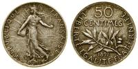 50 centymów 1897, Paryż, srebro, 2.48 g, rzadki 