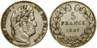 5 franków 1847 A, Paryż, srebro próby 900, 24.76
