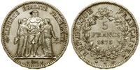 5 franków 1873 A, Paryż, srebro próby 900, 24.91