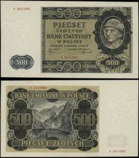500 złotych 1.03.1940, seria A, numeracja 501189