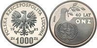 1.000 złotych 1985, 40 LAT ONZ- PRÓBA, srebro, P