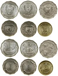 zestaw 6 monet, 1 mil 1963, 1972, 5 milów 1981, 