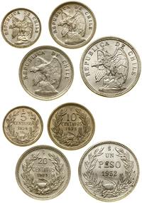zestaw 4 monet, Santiago, 5 centavo 1934, 10 cen