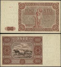 100 złotych 15.07.1947, seria F, numeracja 02837