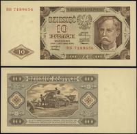 10 złotych 1.07.1948, seria BB, numeracja 718965